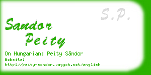 sandor peity business card